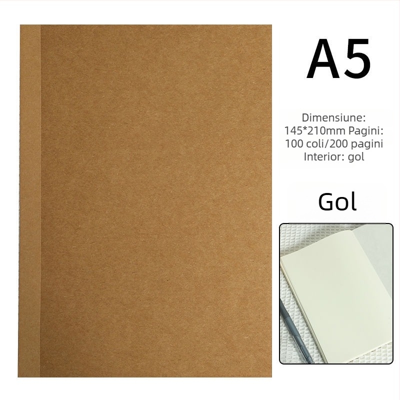 Jurnal de schițe cu copertă din kraft, legare cu sârmă, Dowling hârtie 80 g/m², 100–200 pagini