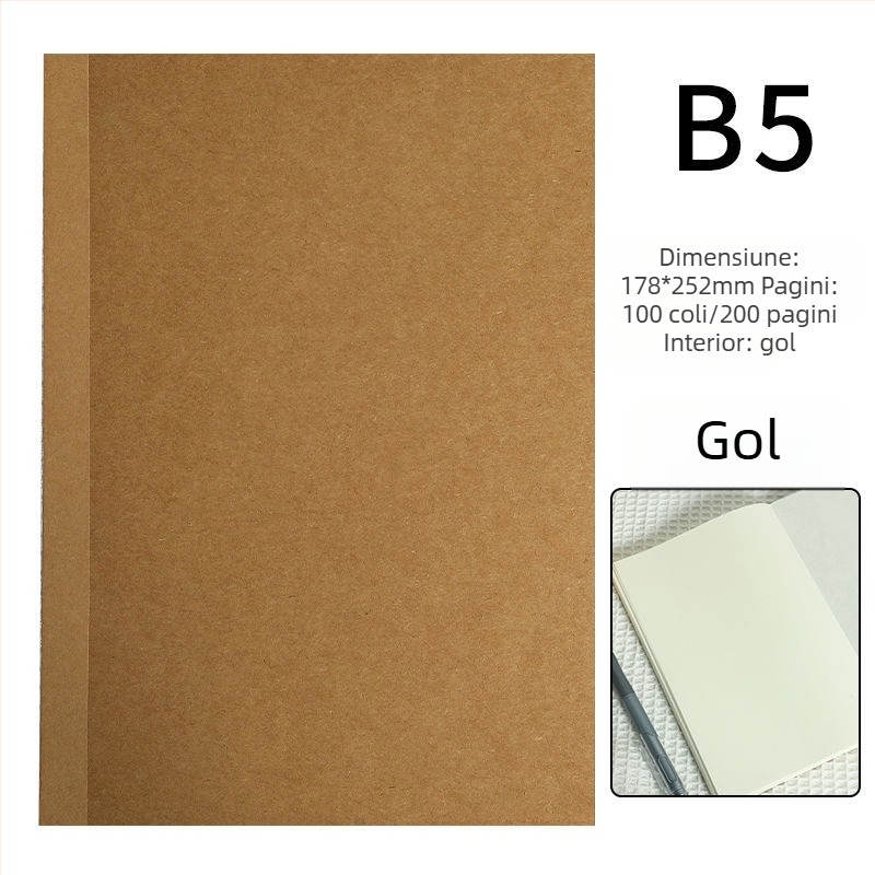 Jurnal de schițe cu copertă din kraft, legare cu sârmă, Dowling hârtie 80 g/m², 100–200 pagini