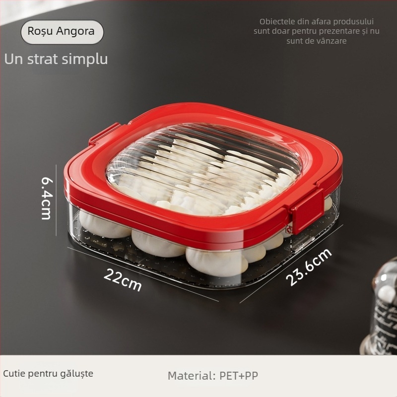 Cutie depozitare găluște chinezești — plastic, portabilă, păstrarea prospețimii, etanșare, stil Nordic