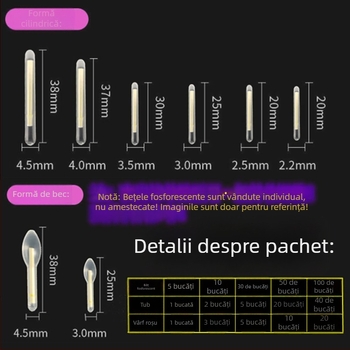 Plută de pescuit cu derivaţie verticală – bețișor luminos, plută ultraluminoasă pentru pescuit nocturn, echipament pescuit. Brand: Powerful merchant; Material: Other