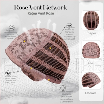SWLC1263-1 Perucă — fibră sintetică rezistentă la căldură, construcție cu mecanism, breton lung, poate fi vopsită și permată