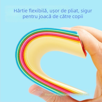 Hârtie origami — Foi multicolore lucrate manual, Brand Deli, Model 83633, Material: Hârtie, Tip: etichetă pentru scriere, Etichete pe pagină: 100