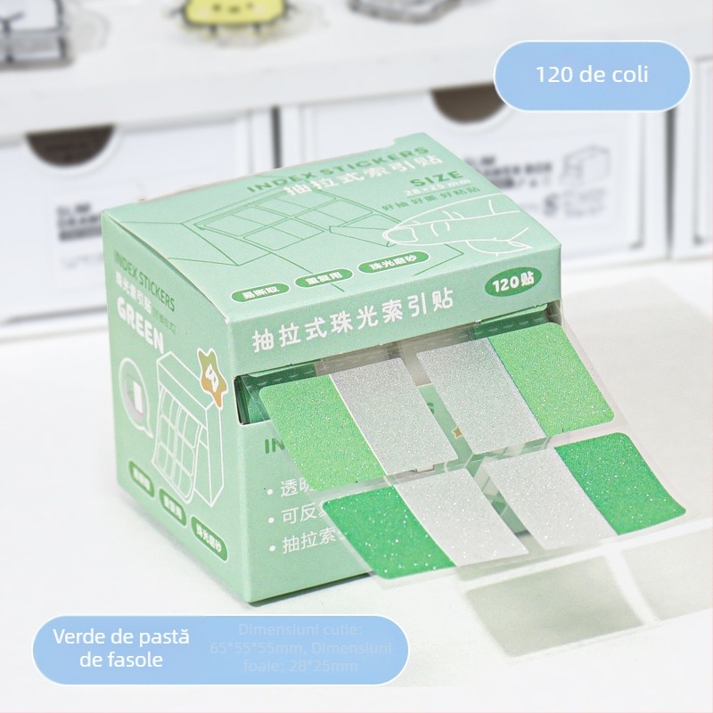 Ballard Etichete lipicioase pentru note cu index – detașabile, rezistente la apă, marker fluorescent, 120 de etichete pe cutie