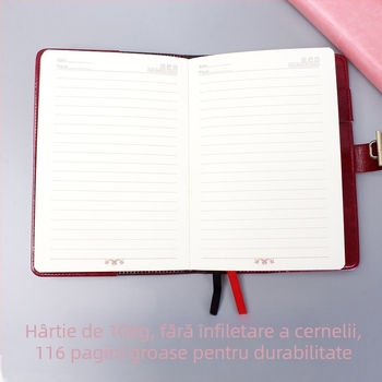 Jurnal cu lacăt de parolă - TANWEI, copertă din piele artificială, legare cu sârmă, Forest hârtie, 120 foi