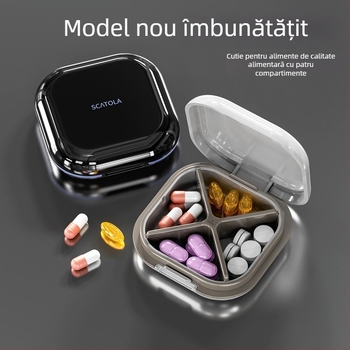 Cutie organizatorie pentru medicamente, portabilă, cu compartimente multiple, sigilată și rezistentă la umiditate, ABS, capacitate 2 L