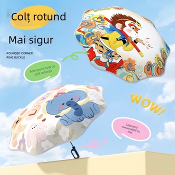 Umbrelă pentru copii, deschidere automată, cadru cu 8 spițe, UPF50+ protecție solară și ploaie, imprimare logo