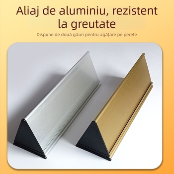Tablă triunghiulară din aliaj de aluminiu – semnal de securitate personalizabil pentru birou și materiale culturale; origine: China (Linyi, Shandong); material: aliaj de aluminiu; personalizare: da; utilizare: semnal de securitate