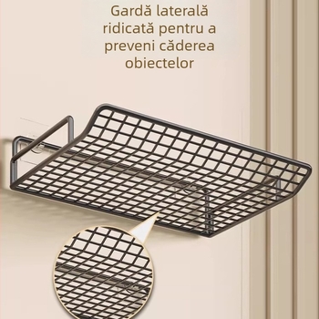 Raft de stocare pentru router - suport montat pe perete din oțel, pentru router și set-top box, 1 etaj, potrivit pentru cămin studențesc.