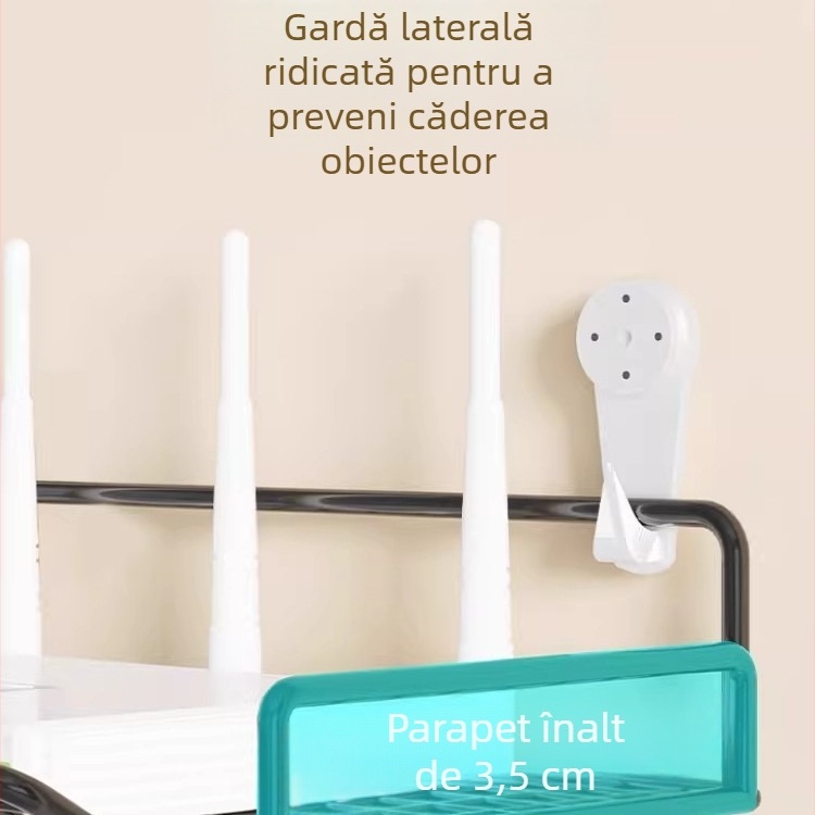 Raft de stocare pentru router - suport montat pe perete din oțel, pentru router și set-top box, 1 etaj, potrivit pentru cămin studențesc.