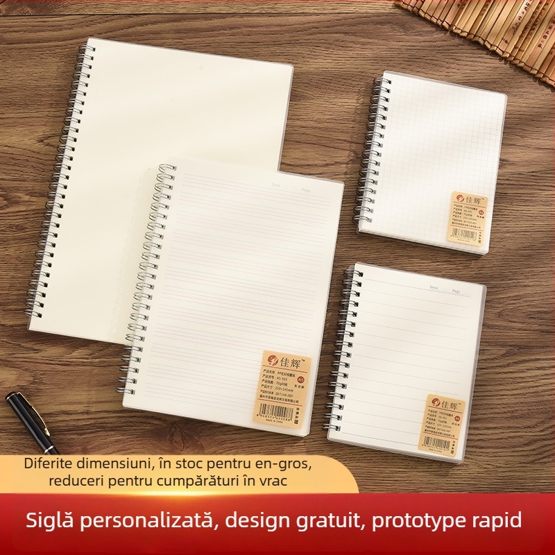 Caiet cu spirală, copertă PP, hârtie Forest, 80 de pagini, dimensiune a paginii personalizabilă