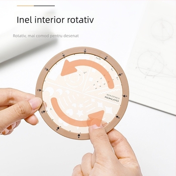 Riglă rotativă Kokuyo pentru accesorii MO planner, stil pictogramă și stil programare, cerc împărțit, ABS+PC, modern minimalist, realizată manual