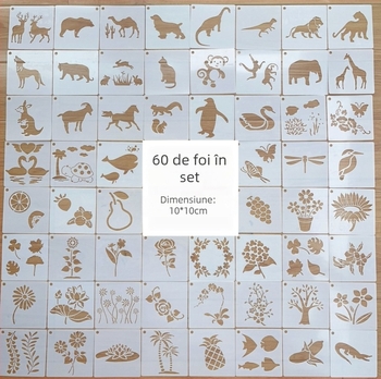 Șabloane de pictură animale și plante, riglă PET flexibilă cu interior gol pentru desen, unelte de desen; Brand: Altul, Fără import, Drepturi IP: Neautorizate