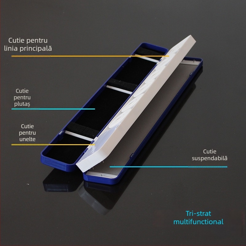 Hongchuan Cutie cu trei straturi pentru linia principală și linia secundară – cutie din plastic ultra-îngustă pentru accesorii de pescuit