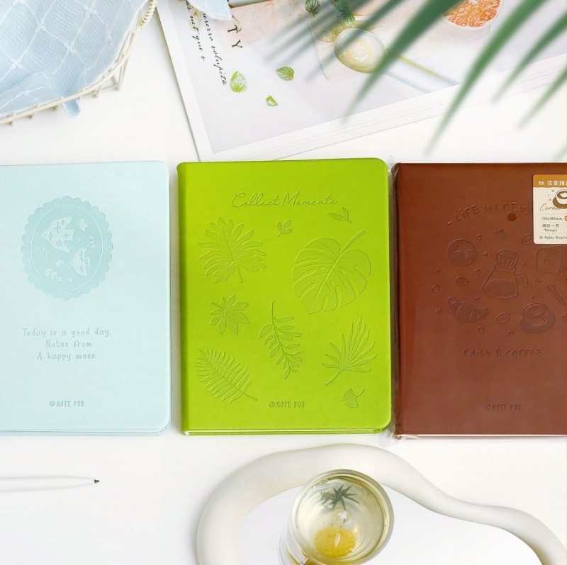 NOTE FOR caiet din piele PU, stil simplu și artistic, legare perfectă, jurnal cu două zile pe pagină