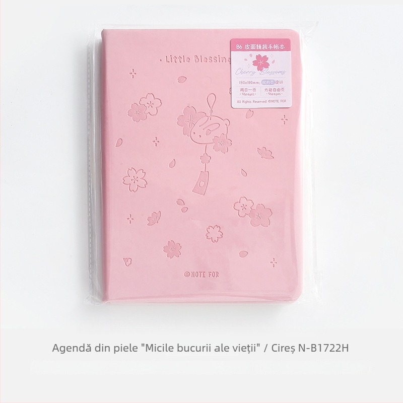 NOTE FOR caiet din piele PU, stil simplu și artistic, legare perfectă, jurnal cu două zile pe pagină