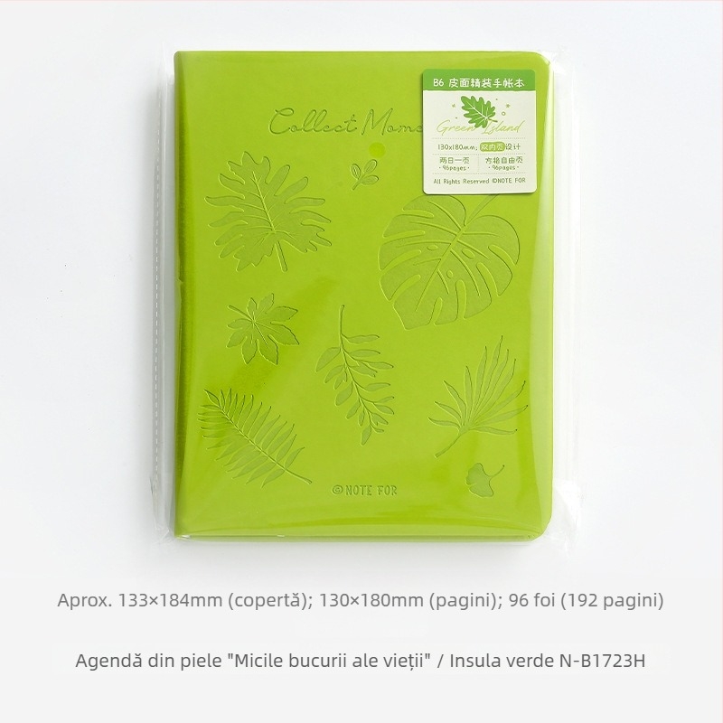 NOTE FOR caiet din piele PU, stil simplu și artistic, legare perfectă, jurnal cu două zile pe pagină