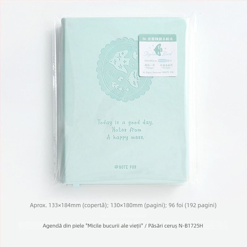 NOTE FOR caiet din piele PU, stil simplu și artistic, legare perfectă, jurnal cu două zile pe pagină