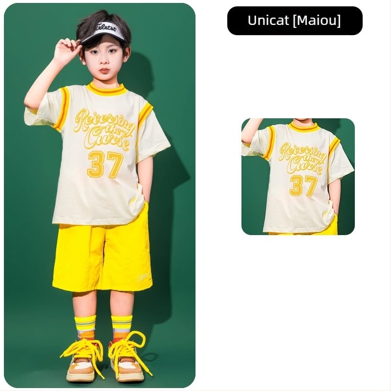 Costum de dans hip-hop pentru copii, pentru fetițe, bumbac 80%, destinat copiilor peste 8 ani și peste 140 cm înălțime, vara 2025