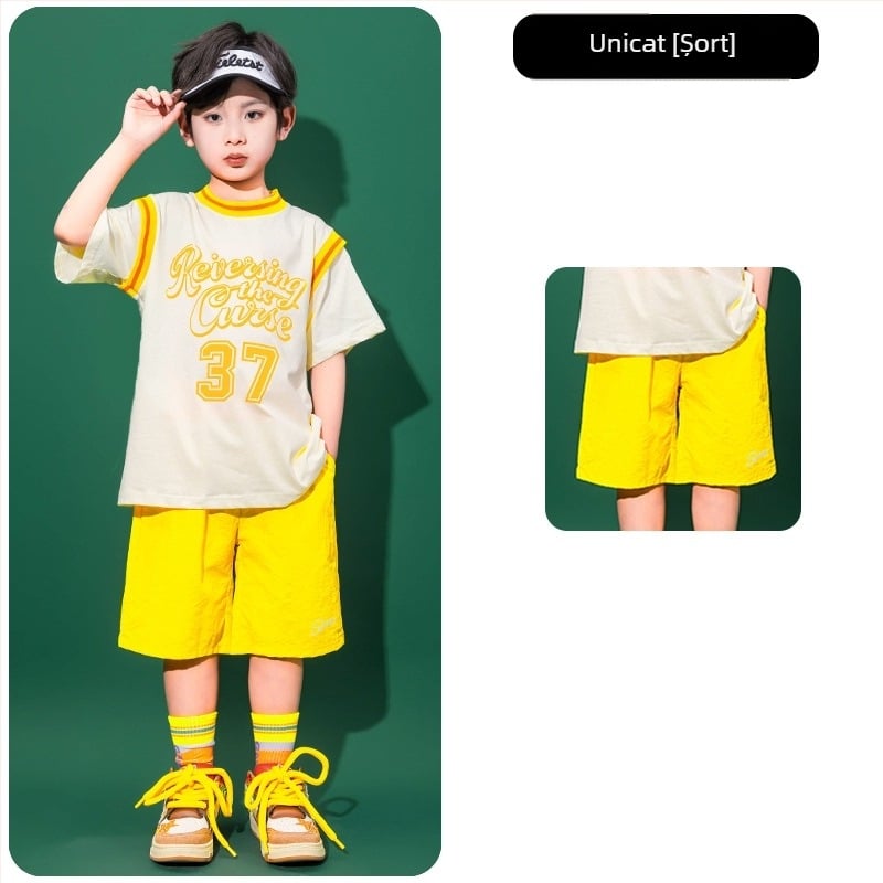 Costum de dans hip-hop pentru copii, pentru fetițe, bumbac 80%, destinat copiilor peste 8 ani și peste 140 cm înălțime, vara 2025