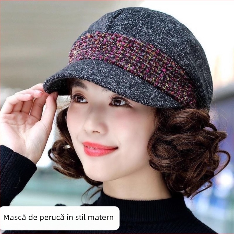 Perucă cu păr scurt buclat, stil natural, model CH0.35, marcă locală