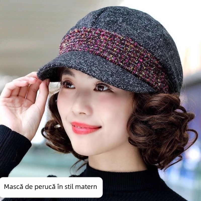 Perucă cu păr scurt buclat, stil natural, model CH0.35, marcă locală