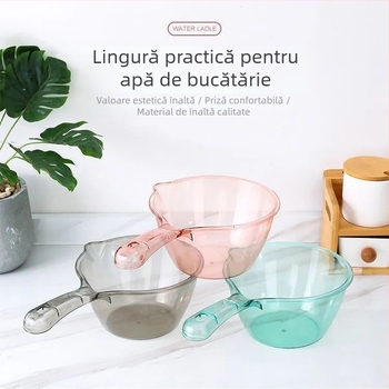 Lingură de bucătărie din plastic cu mâner lung pentru apă, stil simplu, utilizare universală, calitate de primă clasă (Primăvara 2013)