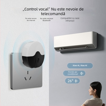 Telecomandă universală cu control vocal pentru dispozitive IR/RF – interfață USB, rază până la 10 m, iluminare de noapte