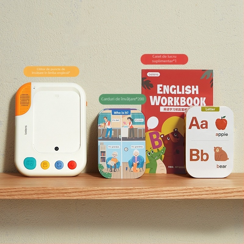 Beenshi dispozitiv de învățare bilingv pentru copii cu ecran LCD tactil, Bluetooth, baterie Li-Ion reîncărcabilă, 8GB memorie, redare MP3