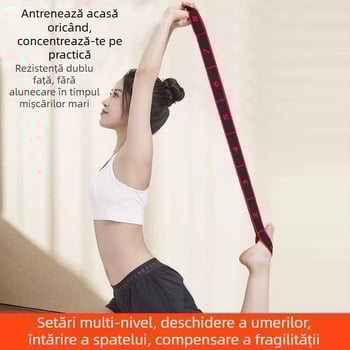 Fenzhi Bandă elastică pentru întinderea spatelui și a umerilor – bandă segmentată de yoga/pilates, cu rezistență