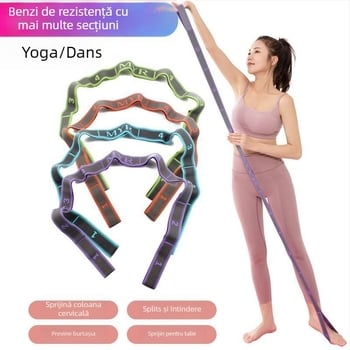 Fenzhi Bandă elastică pentru întinderea spatelui și a umerilor – bandă segmentată de yoga/pilates, cu rezistență