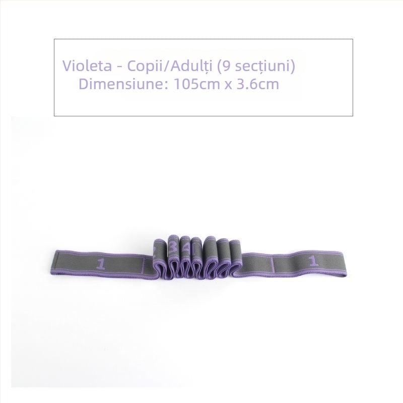 Fenzhi Bandă elastică pentru întinderea spatelui și a umerilor – bandă segmentată de yoga/pilates, cu rezistență