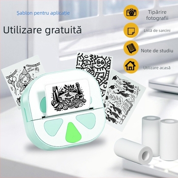 Printer portabil termic pentru etichete D20 cu Bluetooth, pentru telefoane, fără cerneală, imprimare 48 mm, hârtie 57 mm