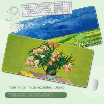 Covoraș de birou pentru mouse, din cauciuc natural, anti-derapant, imprimare prin transfer termic, în stil național