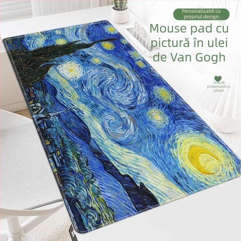 Covoraș de birou pentru mouse, din cauciuc natural, anti-derapant, imprimare prin transfer termic, în stil național