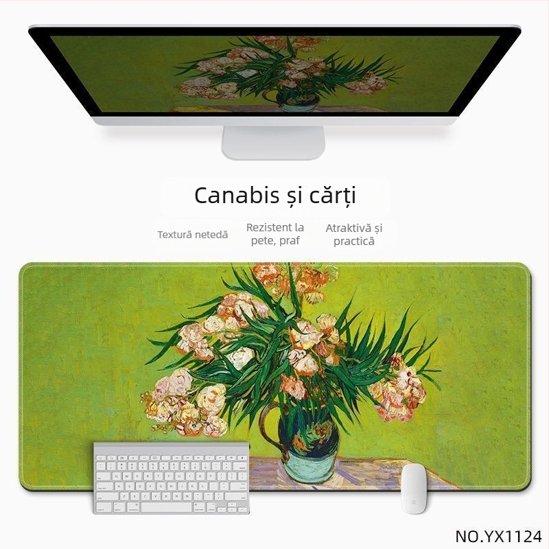 Covoraș de birou pentru mouse, din cauciuc natural, anti-derapant, imprimare prin transfer termic, în stil național