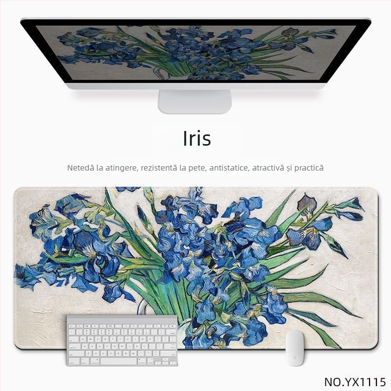 Covoraș de birou pentru mouse, din cauciuc natural, anti-derapant, imprimare prin transfer termic, în stil național