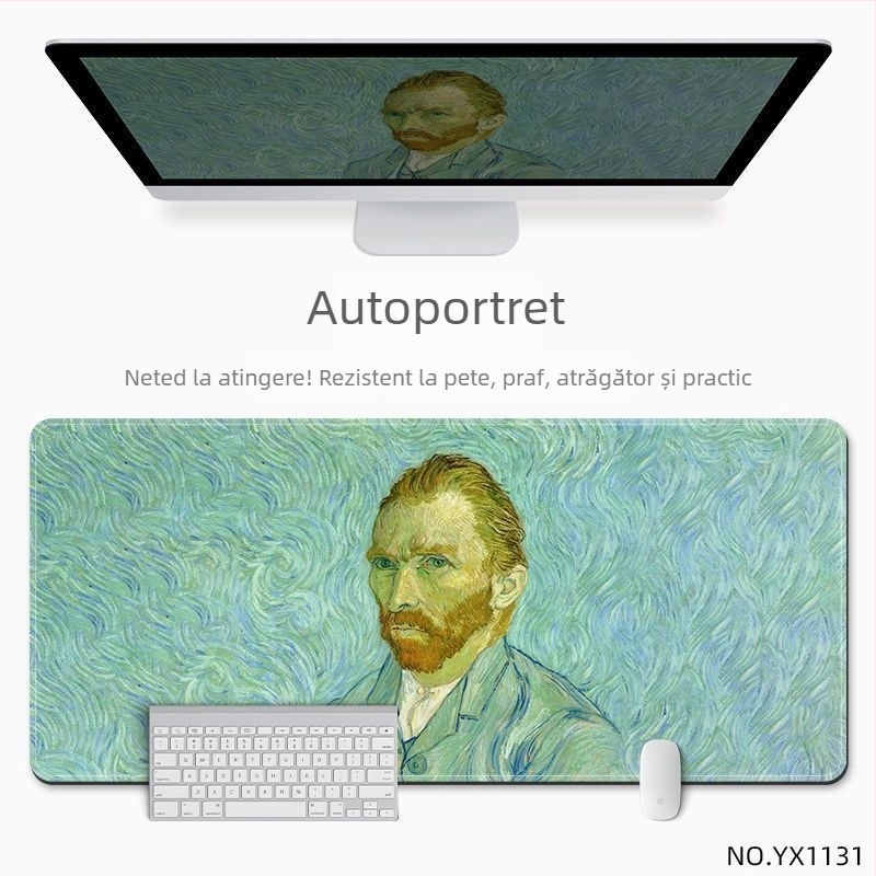 Covoraș de birou pentru mouse, din cauciuc natural, anti-derapant, imprimare prin transfer termic, în stil național