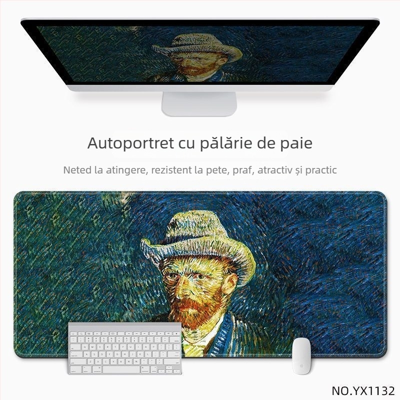 Covoraș de birou pentru mouse, din cauciuc natural, anti-derapant, imprimare prin transfer termic, în stil național