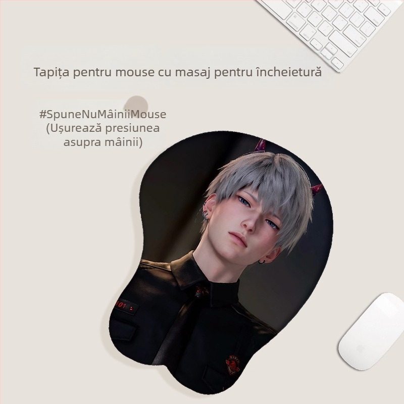 Padă de mouse 3D cu suport pentru încheietură — Design IP, o singură față, suport pentru încheietură, 3D design