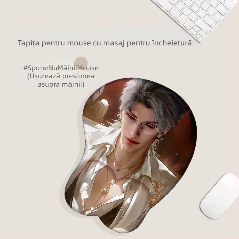 Padă de mouse 3D cu suport pentru încheietură — Design IP, o singură față, suport pentru încheietură, 3D design