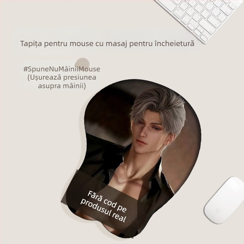 Padă de mouse 3D cu suport pentru încheietură — Design IP, o singură față, suport pentru încheietură, 3D design