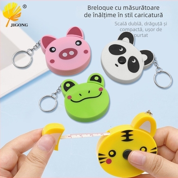 Ruletă de tâmplărie cu breloc, design animal de desene animate, scară dublă, retractabil automat