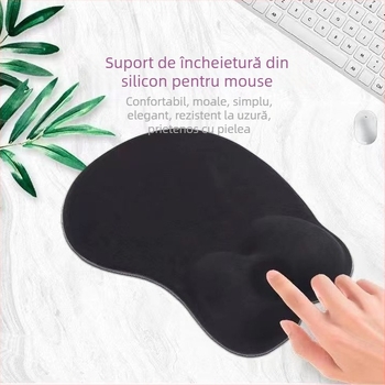Padă mică pentru mouse din silicon cu suport pentru încheietură, design 3D, suprafață silicon + textil, turnare din plastic, imprimare logo