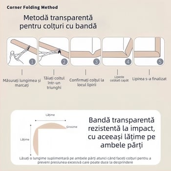 Protecție transparentă a colțului din silicon pentru pereți și mobilier – sigur pentru copii, autoadeziv, colț moale, anti-coliziune