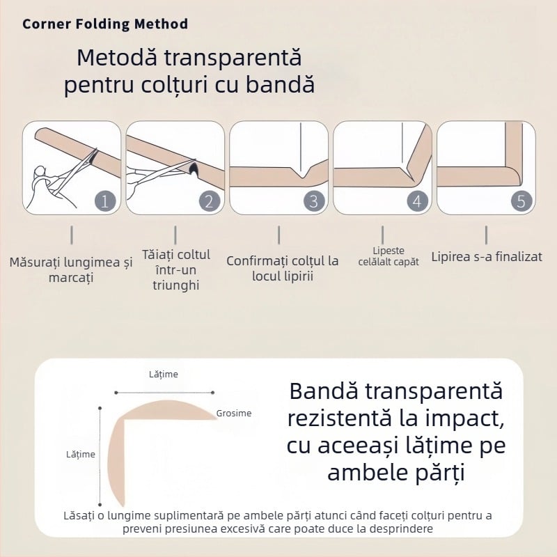 Protecție transparentă a colțului din silicon pentru pereți și mobilier – sigur pentru copii, autoadeziv, colț moale, anti-coliziune
