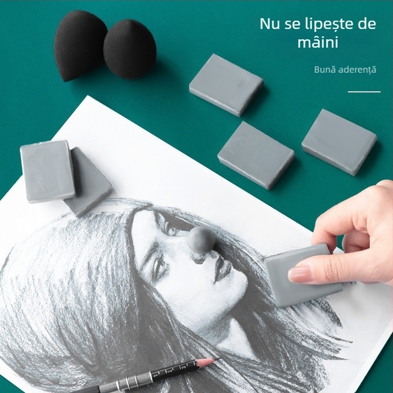 Pengyi KSXP Radieră din Cauciuc Plastic Moale pentru Schițe, Formă Patrulateră, Unisex, Vârsta 6–18