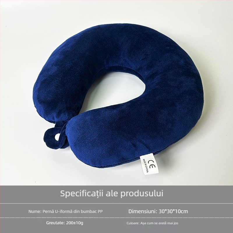 Pernă cervicală în formă de U pentru călătorii, umplutură PP bumbac, țesătură crystal velvet, stil modern minimalist, pentru adulți