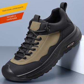 Pantofi de drumeție pentru bărbați – ușori, antiderapare, durabili, partea superioară din piele sintetică, talpă injectată