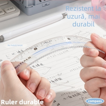 Set compas și riglă Learn happily — instrumente de desen matematic neelectrice