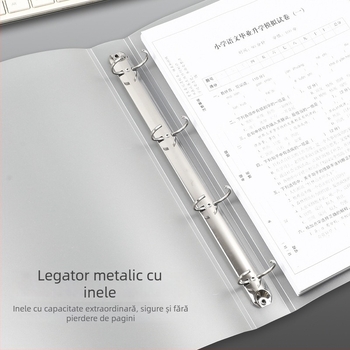 Mapă A4 cu găuri 4, pagini interioare PP, 60 coli, personalizare disponibilă